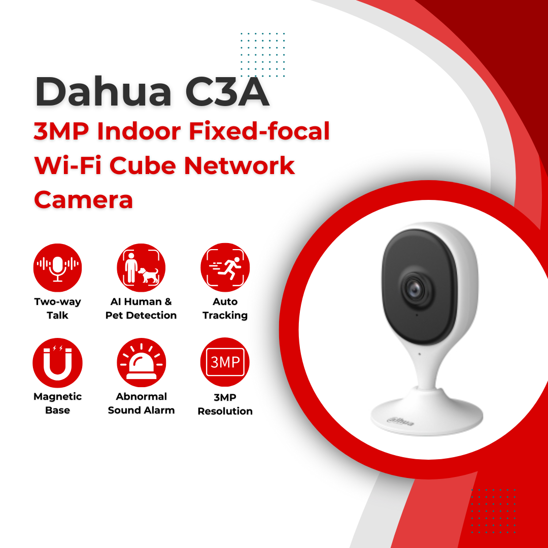 DAHUA | Cube Series 3MP & 5MP Indoor Fixed-focal Wi-Fi Cube Network Camera | DH-C3A  | DH-C5A